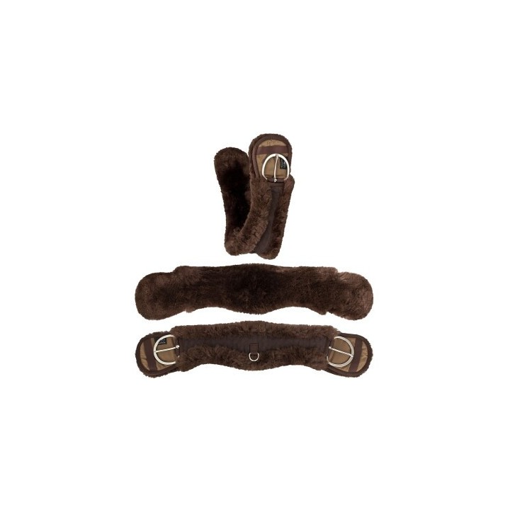 Equinate Western Mondgurt anatomisch Lammfell braun 80 cm