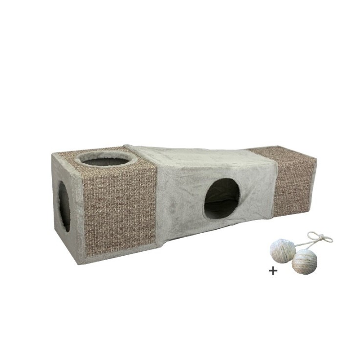 Rohrschneider ® Spieltunnel Sisal , mit Gratis-Spielball, grau