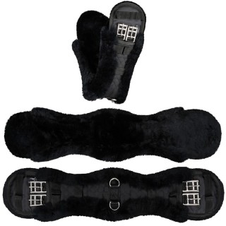 Equinate Kurzgurt Luke anatomisch Lammfell schwarz 60 cm