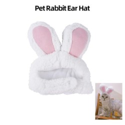 Niedliche Haustier-Hasenohren-Mütze für Katzen-Cosplay-Kleidung, ausgefallene Haustier-Hasen-Mütze White
