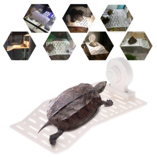 Aquarium Tank Schildkröte Basking Plattform Dock schwimmend für Amphibienschildkröte mit Saugnapf L Size