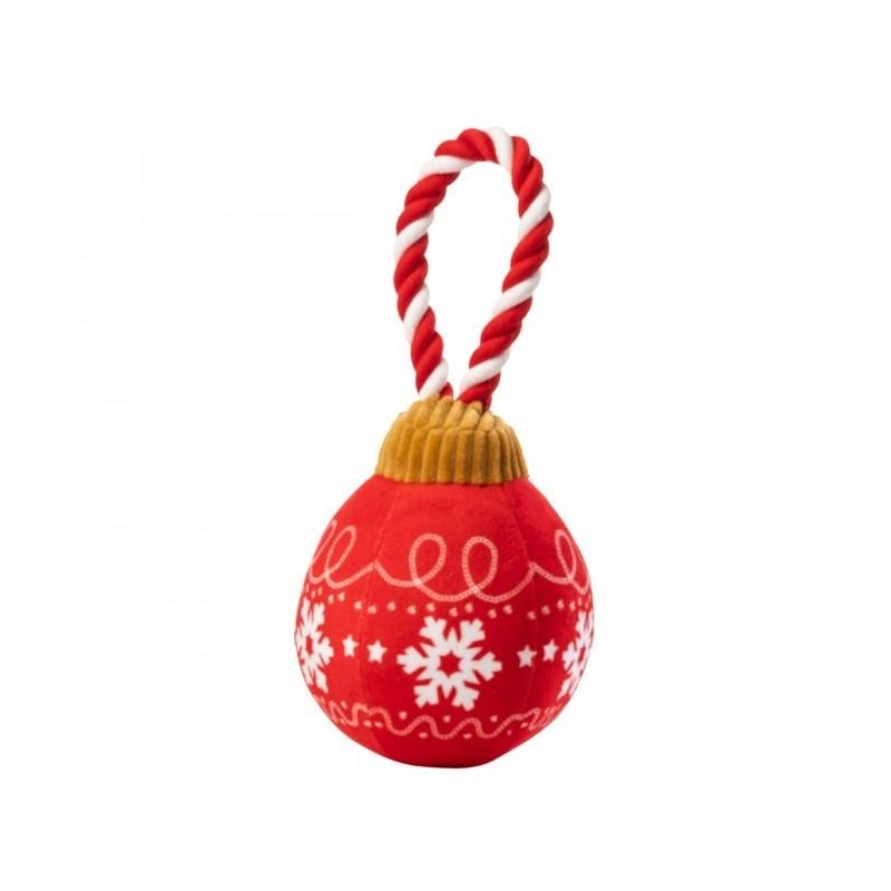 House Of Paws Weihnachtskugel-Seil-Hundespielzeug One Size weiß/rot