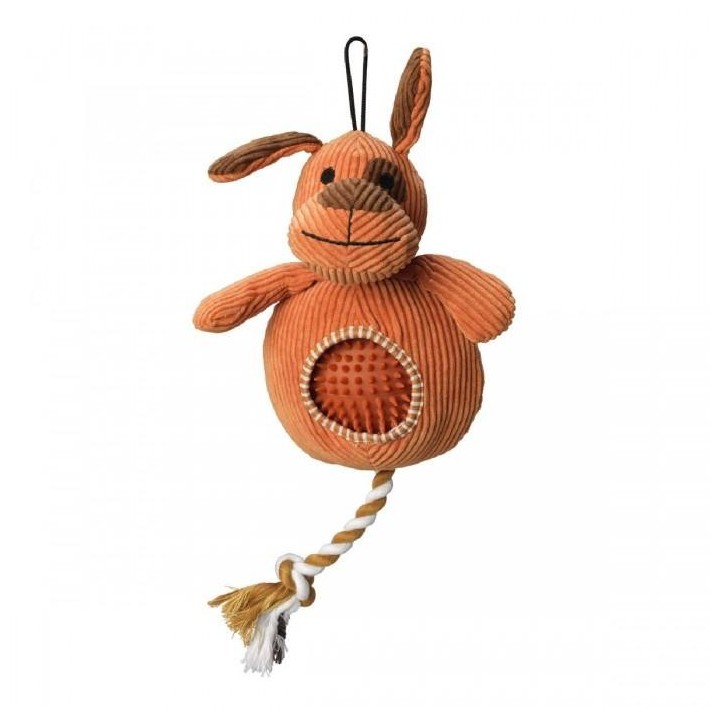 House Of Paws Hündchen-Schnur-Hundespielzeug mit stacheligem Ball One Size braun