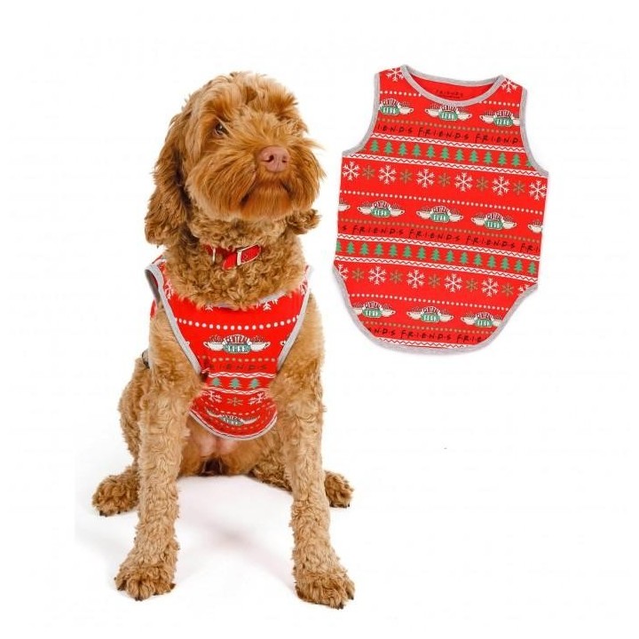 Friends Weihnachts-Hunde-Top L rot