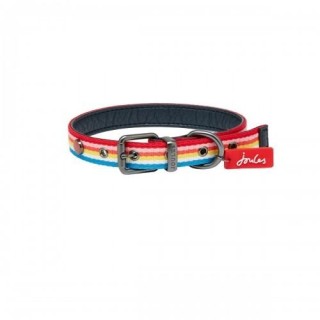 Joules Regenbogen-gestreiftes Hundehalsband M schwarz