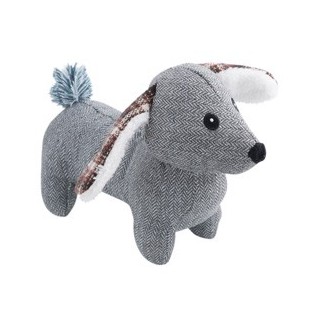 Hunde-Plüschspielzeug Hund Britta grau, Maße: ca. 14,5 x 25 x 17 cm