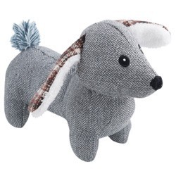 Hunde-Plüschspielzeug Hund Britta grau, Maße: ca. 14,5 x 25 x 17 cm