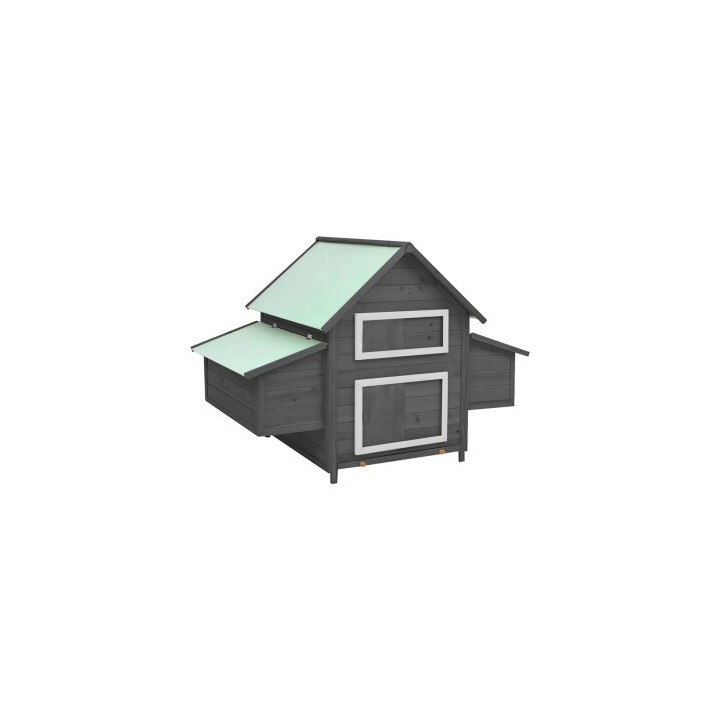 VidaXL Hühnerstall 150 x 96 x 110 cm (B x T x H) grau