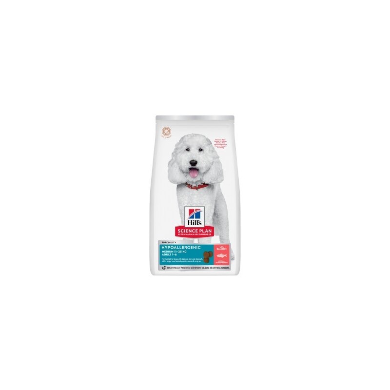 Hill's Science Plan Trockenfutter Hund Adult, Medium Breed, Hypoallergenic, mit Lachs 2x14 kg