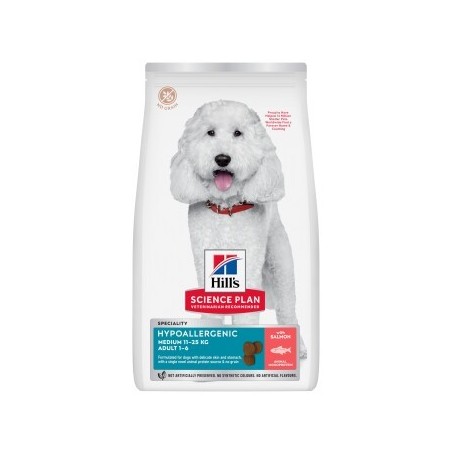 Hill's Science Plan Trockenfutter Hund Adult, Medium Breed, Hypoallergenic, mit Lachs 2x14 kg