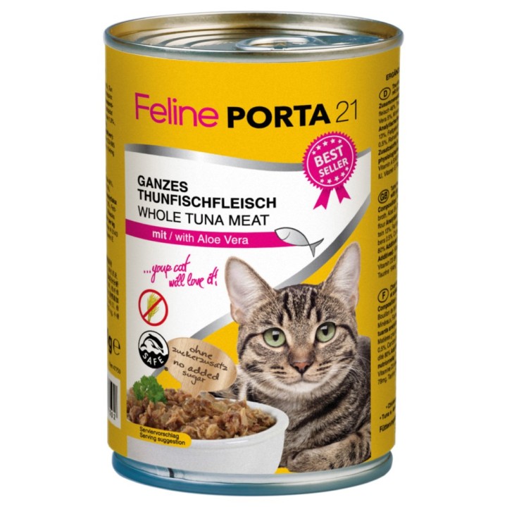 Feline Porta 21 6 x 400 g - Thunfisch mit Aloe (getreidefrei)