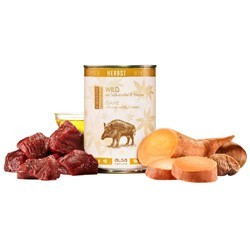 alsa-nature 4-SEASONS Herbst-Menü Wild mit Süßkartoffel und Marone, Anzahl: 400 g, 400 g, Hundefutter nass
