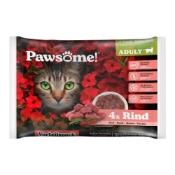 Pets Nature GmbH Pawsome Adult Flowpack Rind 4x85 g