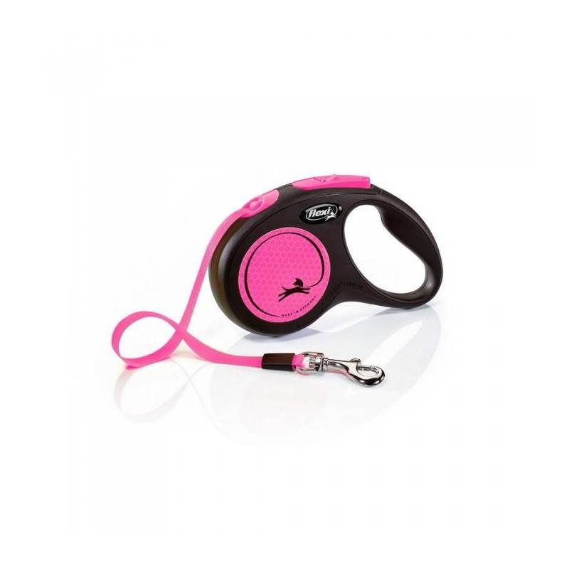 Flexi Small Neon Tapezierte einziehbare Hundeleine 5m rosa