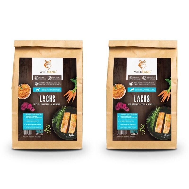 Wildfang ® Junior Trockenfutter mit Lachs 2 x 6 kg