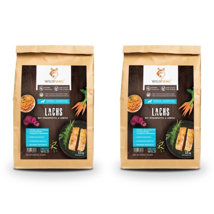 Wildfang ® Junior Trockenfutter mit Lachs 2 x 6 kg