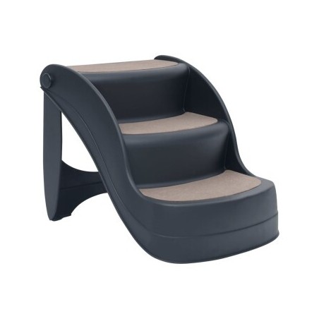 VidaXL Hundetreppe mit 3 Stufen (klappbar) grau