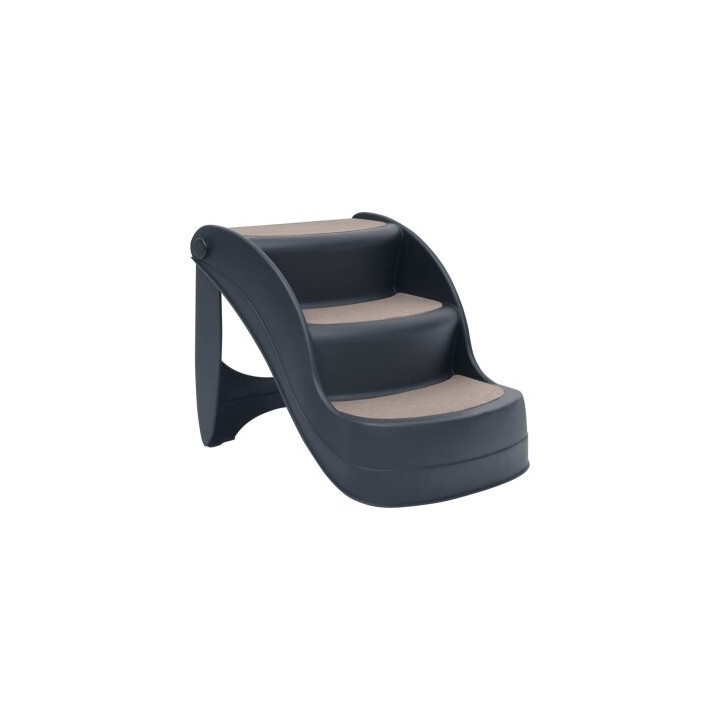 VidaXL Hundetreppe mit 3 Stufen (klappbar) grau