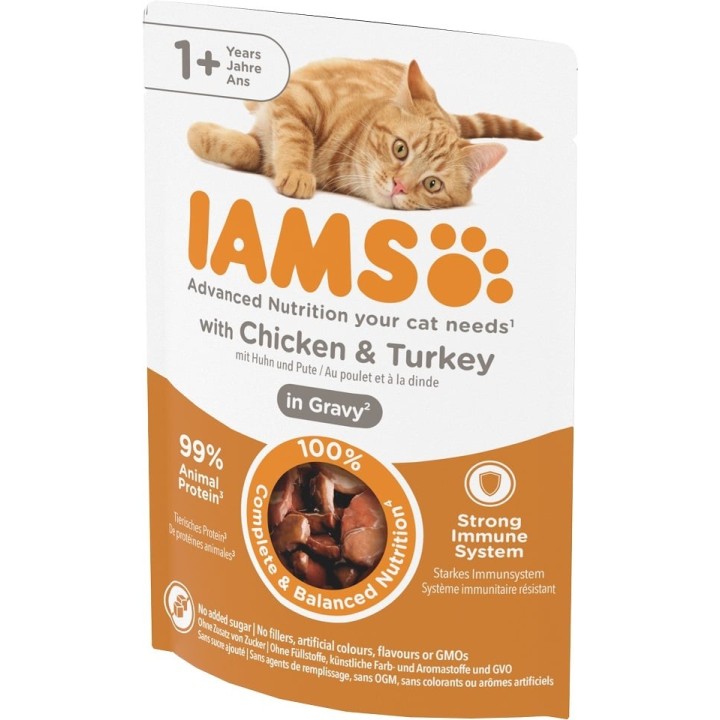 IAMS Cat Adult All Breeds Chicken & Turkey In Gravy 85 g
