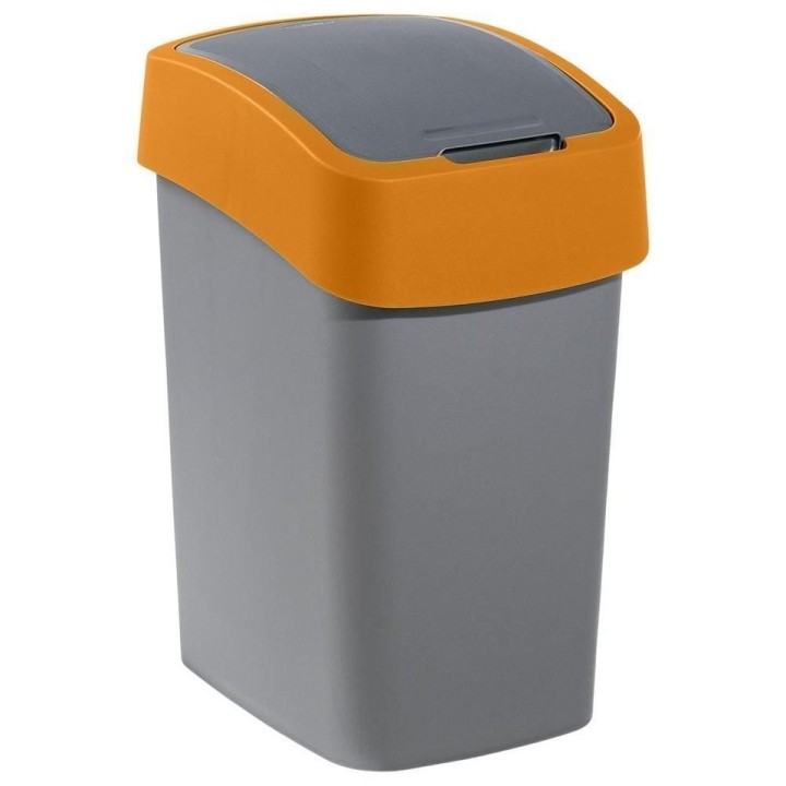 CURVER Mülleimer "FLIP BIN" 25 L silber/orange