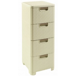 CURVER Regal mit 4 Schubladen STYLE cremig