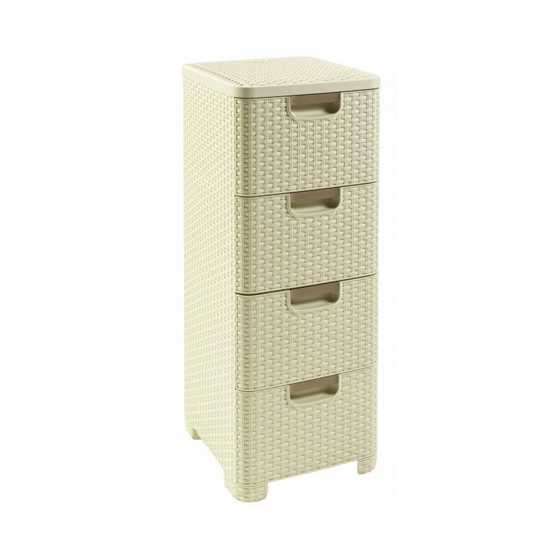 CURVER Regal mit 4 Schubladen STYLE cremig