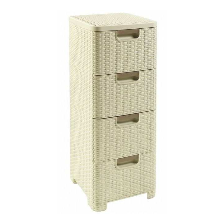 CURVER Regal mit 4 Schubladen STYLE cremig