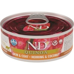 FARMINA N&D KATZE SKIN&COAT HERING & KOKOSNUSS ADULT NASSFUTTER 80g