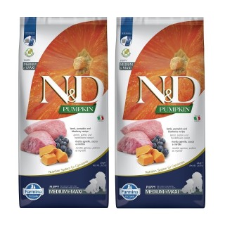 FARMINA N&D Pumpkin Lamb & Blueberry Puppy Medium & Maxi 24 kg (2 x 12 kg)