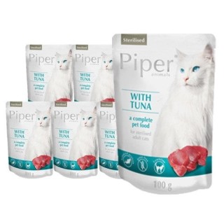DOLINA NOTECI PIPER Thunfischbeutel 10x100g Nassfutter für Katzen nach der Sterilisation
