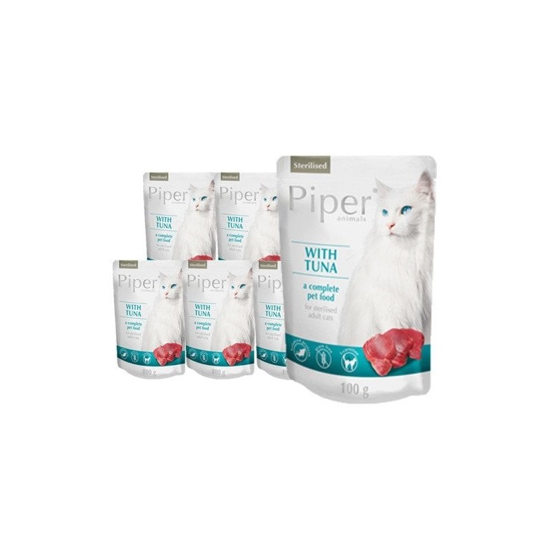 DOLINA NOTECI PIPER Thunfischbeutel 10x100g Nassfutter für Katzen nach der Sterilisation