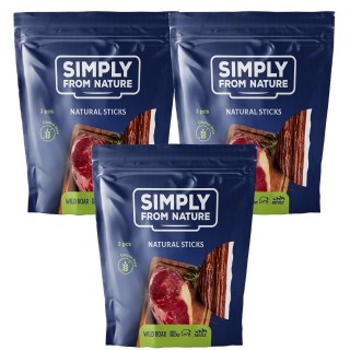 SIMPLY FROM NATURE Nature Sticks with wild boar natürliche Zigarren mit Wildschweinfleisch 3 x 3 Stück