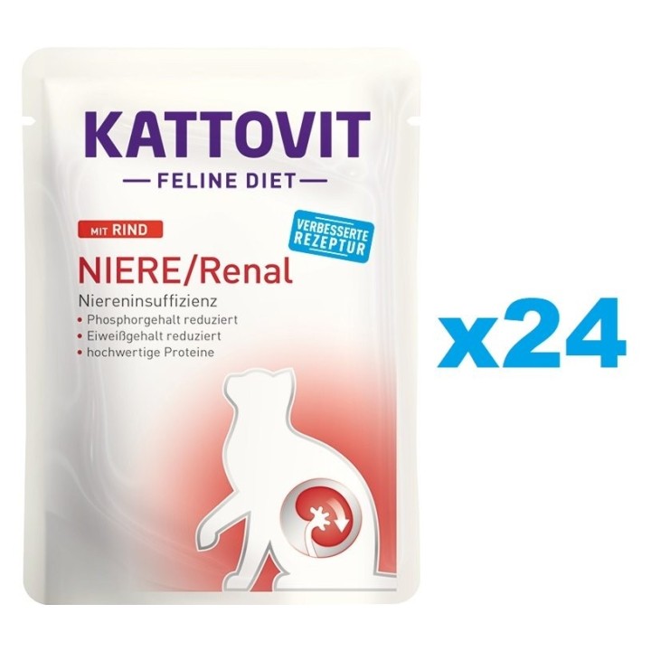 KATTOVIT Feline Diet Niere/Renal Rind 24 x 85 g