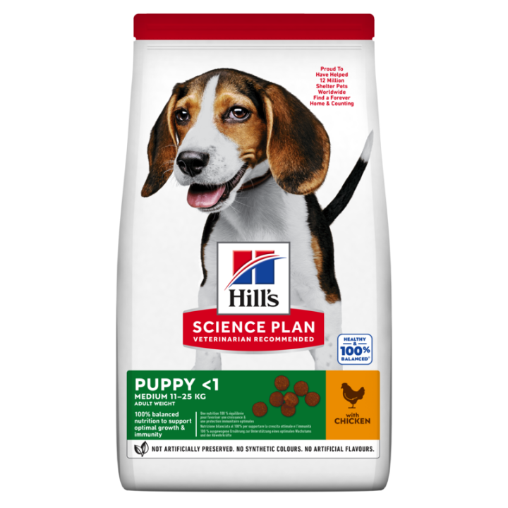HILL'S Science Plan Canine Puppy Medium Chicken 18 kg mittelgroßes Hundefutter Huhn