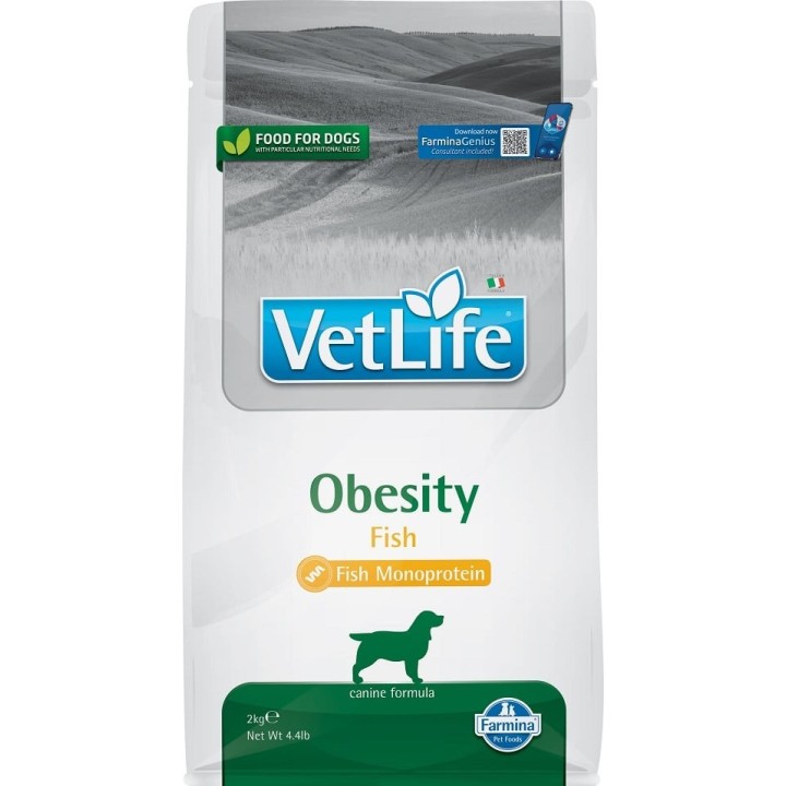 FARMINA VetLife Obesity Fish Futter für ausgewachsene Hunde 2 kg