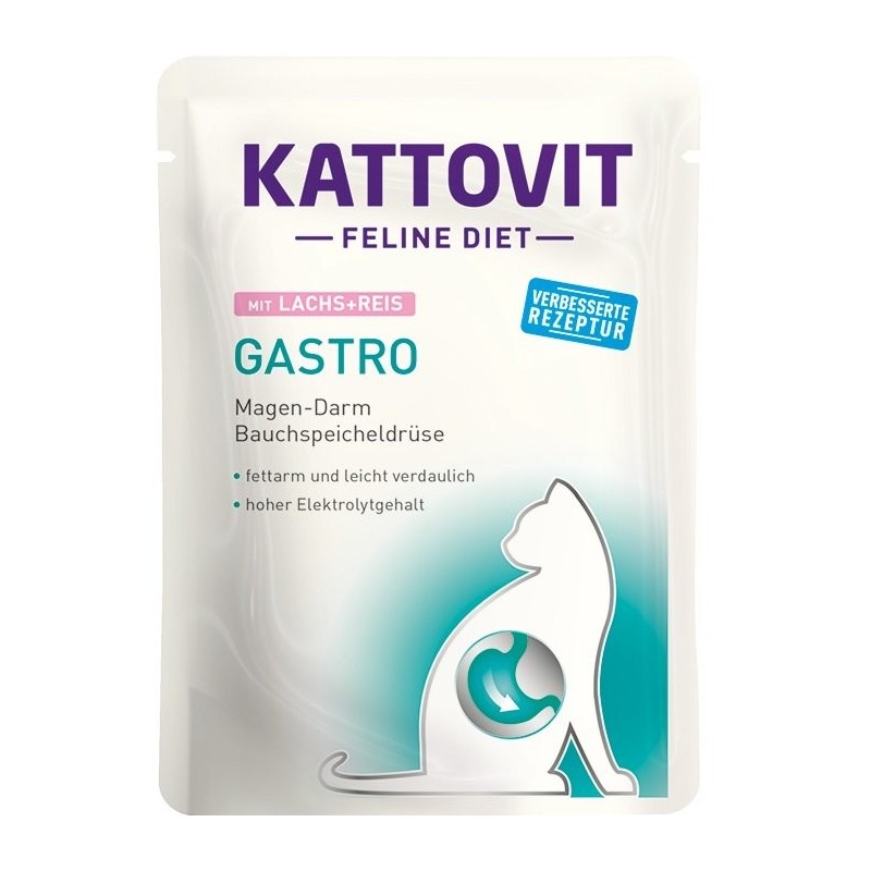KATTOVIT Feline Diet Gastro Lachs + Reis 24x85 g