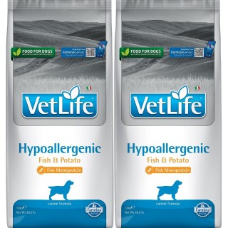 FARMINA Vet Life Hypoallergenic Fish & Potato Hund 2x12 kg