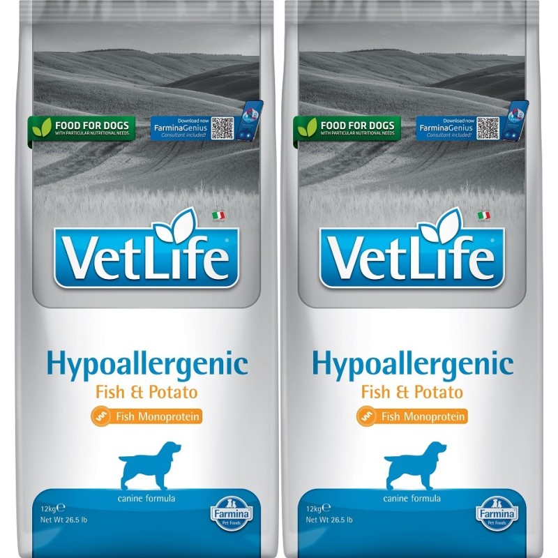 FARMINA Vet Life Hypoallergenic Fish & Potato Hund 2x12 kg