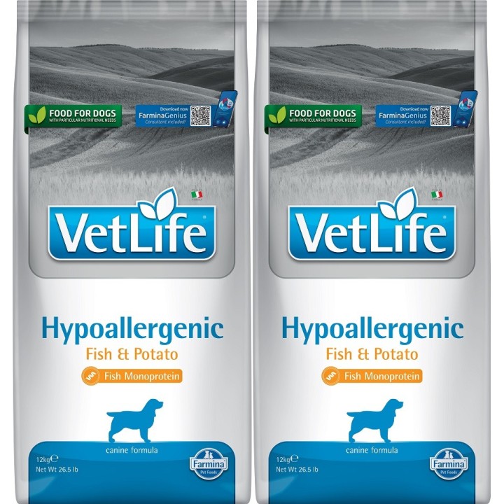 FARMINA Vet Life Hypoallergenic Fish & Potato Hund 2x12 kg