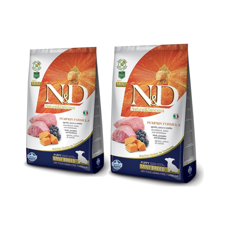 FARMINA N&D Pumpkin Lamb & Blueberry Puppy Mini 2x2.5 kg
