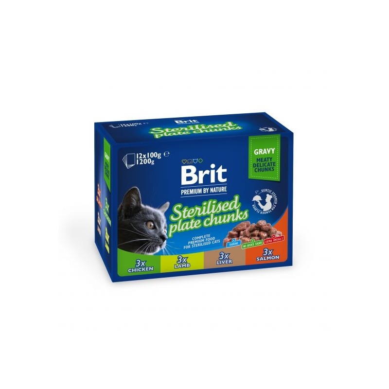 BRIT PREMIUM Pouch Sterile Plate 12x100g für sterilisierte Katzen