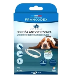 FRANCODEX Anti-Stress-Halsband mit Baldrian für Hunde bis 25 kg 60 cm