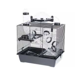 INTERZOO Rocky + Terrace Hamsterkäfig 42 cm schwarz