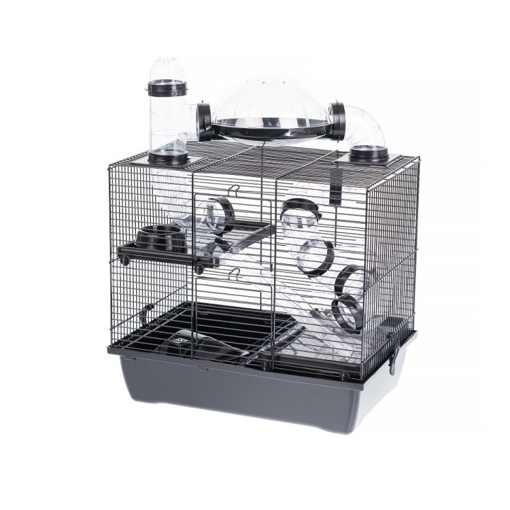 INTERZOO Rocky + Terrace Hamsterkäfig 42 cm schwarz