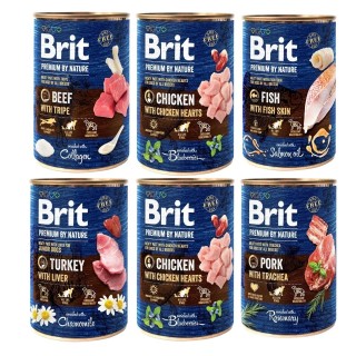 BRIT Premium by Nature Geschmacksmischung 6x400 g natürliches Hundefutter