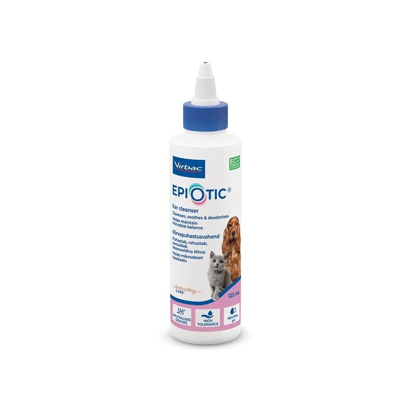VIRBAC Epiotic Ear cleanser Ohrenpflege flüssig für Katzen und Hunde 125 ml