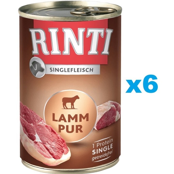 RINTI Singlefleisch Pur Monoprotein Lamm 6x400g