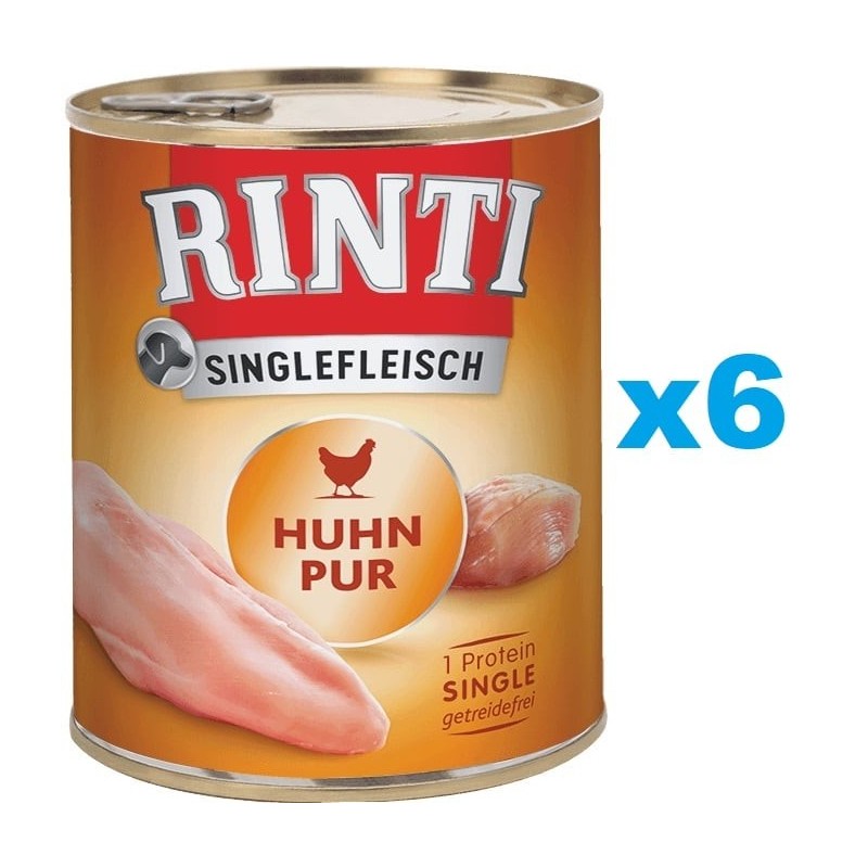 RINTI Singlefleisch Pur Monoprotein Huhn 6x400g