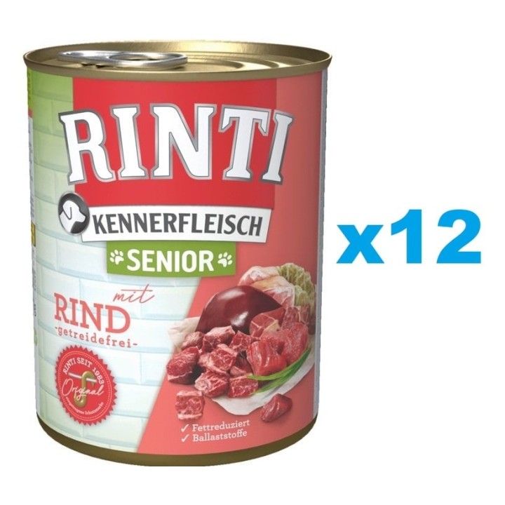 RINTI Kennerfleisch Senior 12x800g mit Rindfleisch für ältere Hunde
