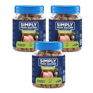 SIMPLY FROM NATURE Smart Bites Truthahn für Hunde 3x130 g